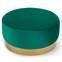 Pouf Rond Daisy Velours Vert Pied Or