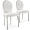 Set di 2 sedie a medaglione Luigi XVI in similpelle (PU) bianco