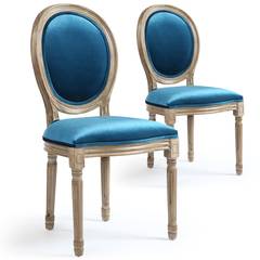 Lot de 20 chaises Louis XVI Velours Bleu