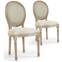 Set van 2 stoelen in Louis XVI-stijl in beige stof
