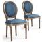 Set di 2 sedie a medaglione in stile Luigi XVI in tessuto blu