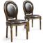 Lote de 2 sillas Medallón estilo Luis XVI marrón estilo envejecido