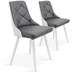 Lot de 2 chaises scandinaves Lalix Blanc & Gris