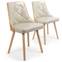 Set aus 2 skandinavischen Stühlen Lalix Light Oak & Cream