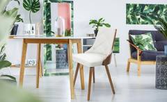 Set van 2 Scandinavische stoelen Lalix Hout Hazelnot & Wit