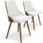 Lalix Set mit 2 skandinavischen Stühlen Haselnuss & Weiß