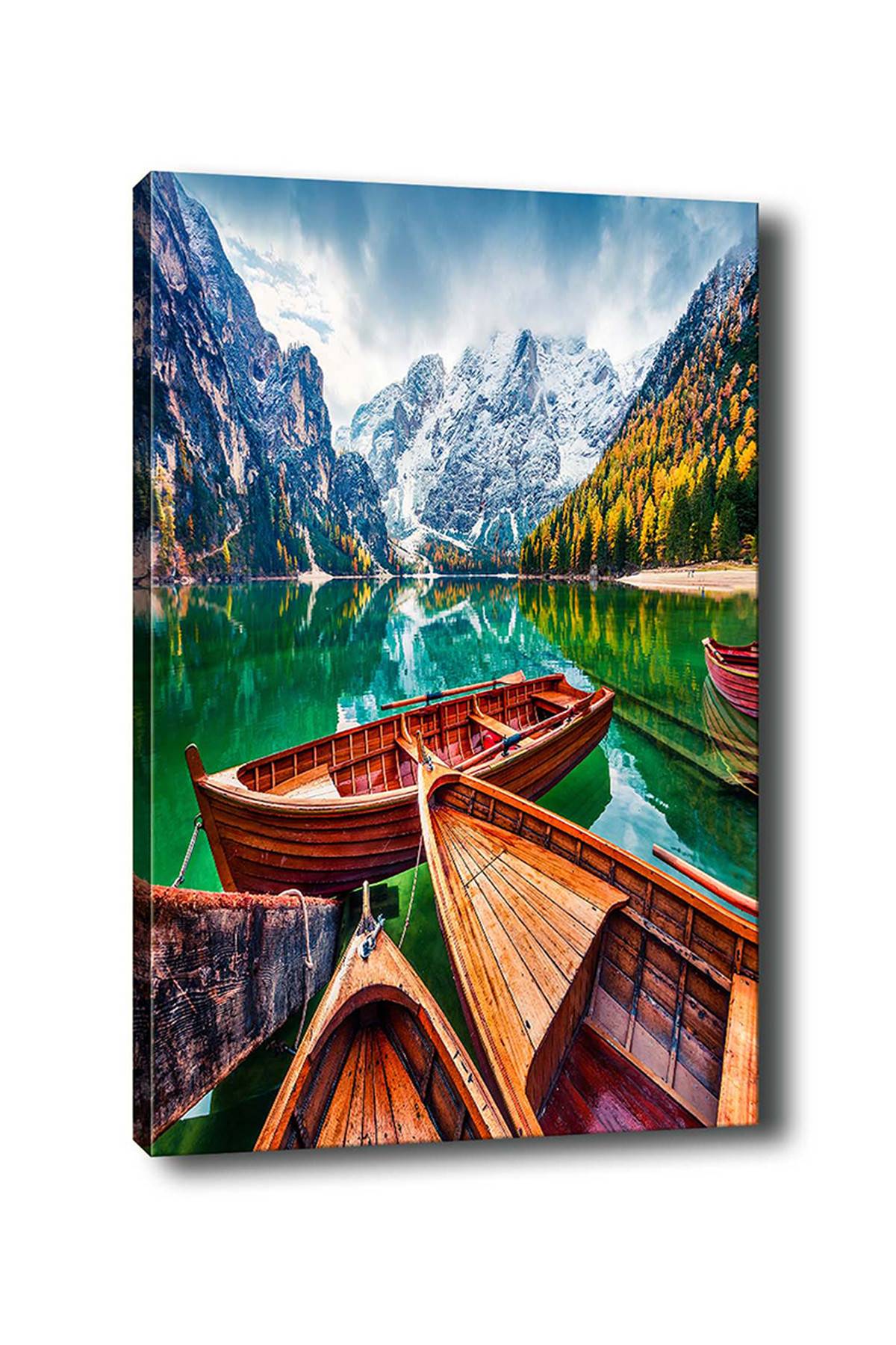 Tableau décoratif Pola L70xH100cm Barque sur lac entre montagne