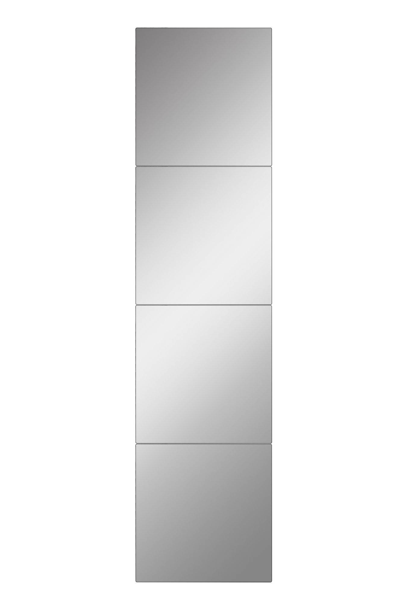 Lot de 4 miroirs adhésif Klarra L20xH80cm Argent