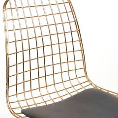 Lot de 2 chaises modernes Arkitek Métal Or et Cuir Noir