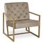 Fauteuil Waco Velours Taupe pieds Or