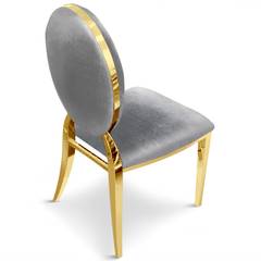 Lot van 2 stoelen medaillon Sofia Velvet Silver Gold Feet