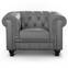Grand fauteuil Chesterfield Gris