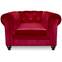Grote Chesterfield fauteuil van rood fluweel