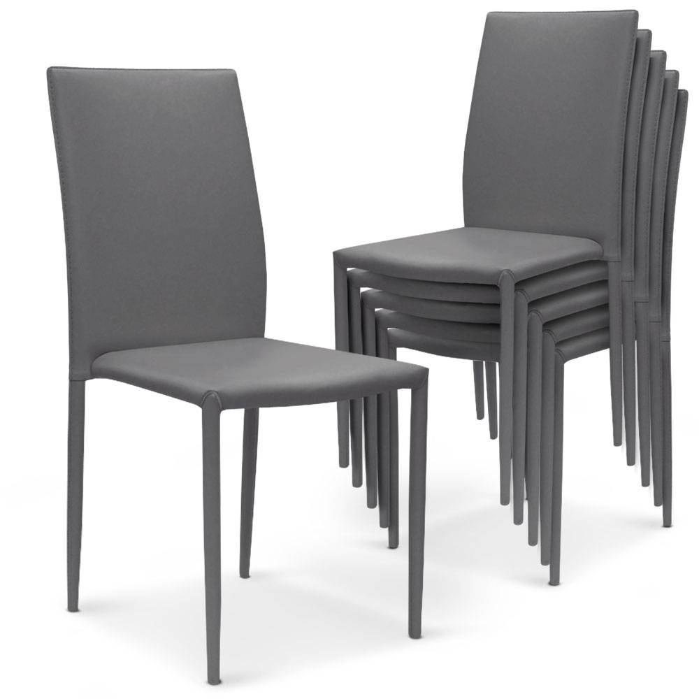 Set van 6 Modan PU stapelbare stoelen