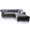 Canapé d'angle Brittish Velours Argent style Chesterfield