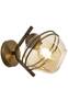 Ozasis wandlamp H19cm Antiek Goud Metaal en Gerookt Glas