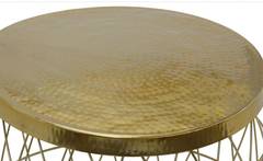 Artist Goud ronde salontafel van gehamerd metaal