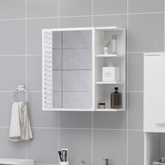 Mueble de cuarto de baño con espejo 3 estantes Mauricette 62,5x64cm Madera Blanco