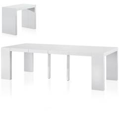 Table console extensible Nassau 4 rallonges laquée blanc - de 50cm à 250cm