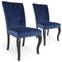 Set van 2 Beata blauwe fluwelen stoelen