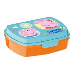 Boîte à Sandwich L17xP13cm Kindo Peppa Pig Having fun lunchbox Plastique