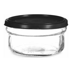 Boite alimentaire ronde hermétique 415ml Topalo Verre Transparent et Plastique Noir