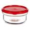 Boite alimentaire ronde hermétique 415ml Topalo Verre Transparent et Plastique Rouge