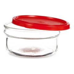 Boite alimentaire ronde hermétique 415ml Topalo Verre Transparent et Plastique Rouge