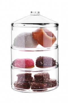 Caja de caramelos con estantes 3 niveles Gizia H24cm Transparente