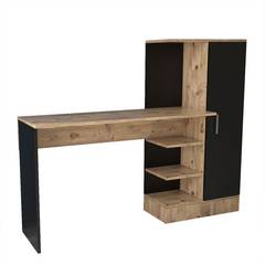 Gretak bureau, kast en plank Natuurlijk en zwart hout
