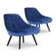 Set van 2 Danios blauw fluwelen fauteuils