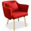 Dantes Skandinavischer Stuhl / Sessel mit Stoffbezug Rot