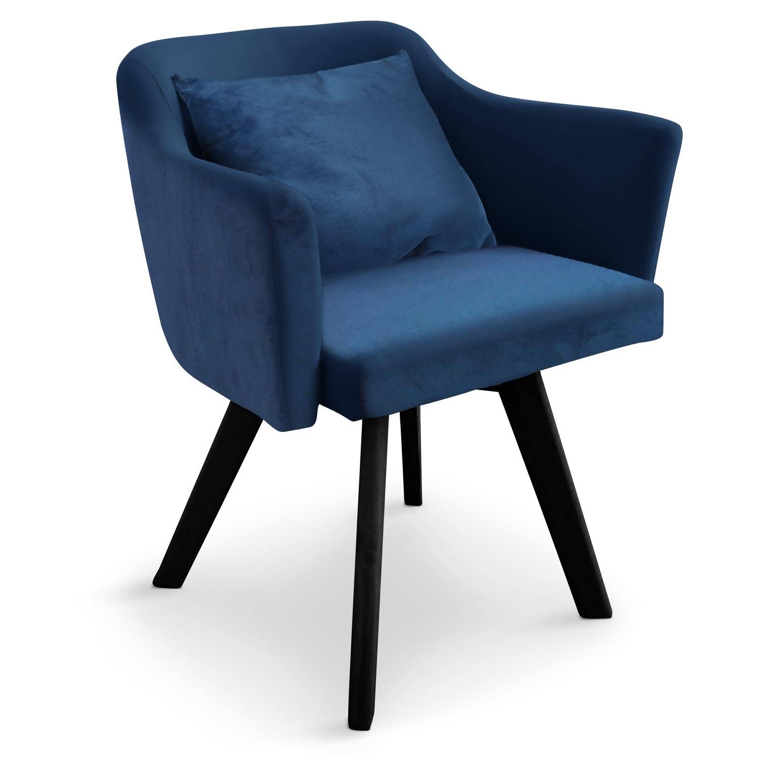 Spanning solo realiteit Scandinavische stoel / fauteuil Dantes blauw fluweel
