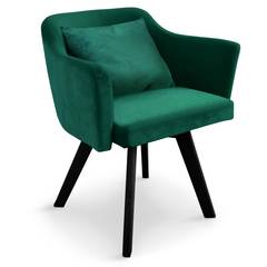 Set van 2 Scandinavische Dantes fauteuils van groen fluweel