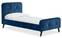 Lit scandinave avec tête de lit et sommier 90x190cm Delano Velours Bleu