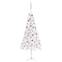 Halber Weihnachtsbaum weiß Hope H210cm LED und Kugeln Roségold