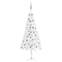 Mezzo albero di Natale bianco Hope H240cm con LED e palline argentate