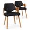 Set van 2 Scandinavische Dima-stoelen in naturel hout en zwart