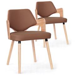 La chaise Dima, chaises style scandinave en bois et simili MARRON