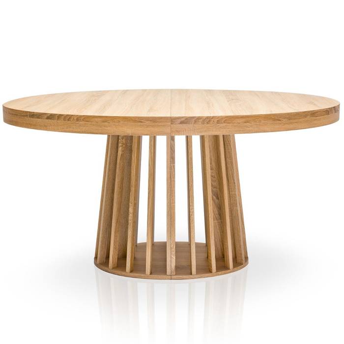 Menzzo Table ovale extensible Eliza Chêne clair