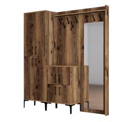 Garderoben-, Spiegel- und Garderobenset Shera Natural Wood