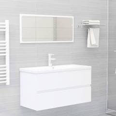 Ensemble de 3 meubles de salle de bain Mya 90cm Blanc