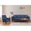 Agios Sessel und 3-Sitzer-Sofa-Set Dunkelblauer Stoff