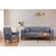 Agios Sessel und wandelbares 3-Sitzer-Sofa, dunkelgrauer Stoff