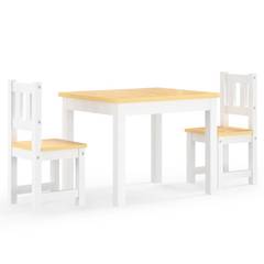 Set van tafel en 2 kinderstoelen Norevis Beige en Wit