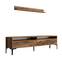 Varnus TV-meubel en wandplank in natuurlijk hout en zwart metaal