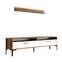 Varnus tv-meubel en wandplanken naturel en wit hout en zwart metaal