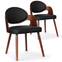Set van 2 Estel Scandinavische stoelen in hazelnoot en zwart hout