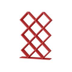 Bücherregal Cubicus H129 cm Melamin Rot