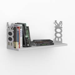 Luvenis „BOOKS“ Wandregal 72x20cm Holz und weißes Metall